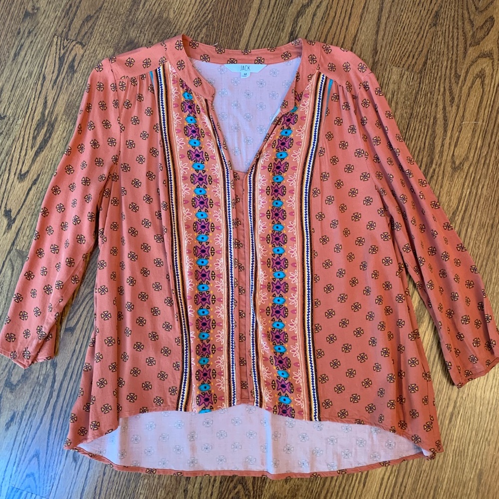 Red Dress Boutique Patterned Long Sleeved Top